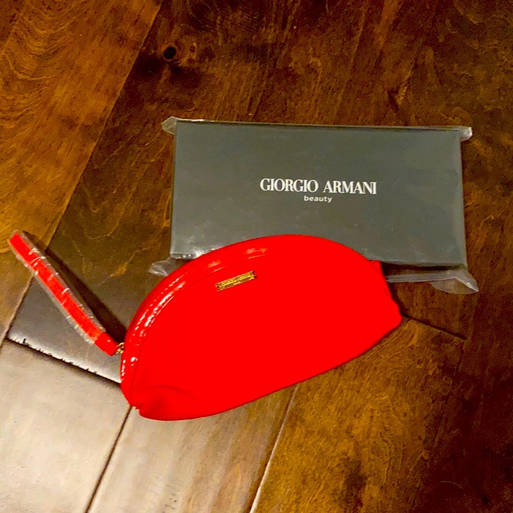 Red Giorgio Armani beauty bag